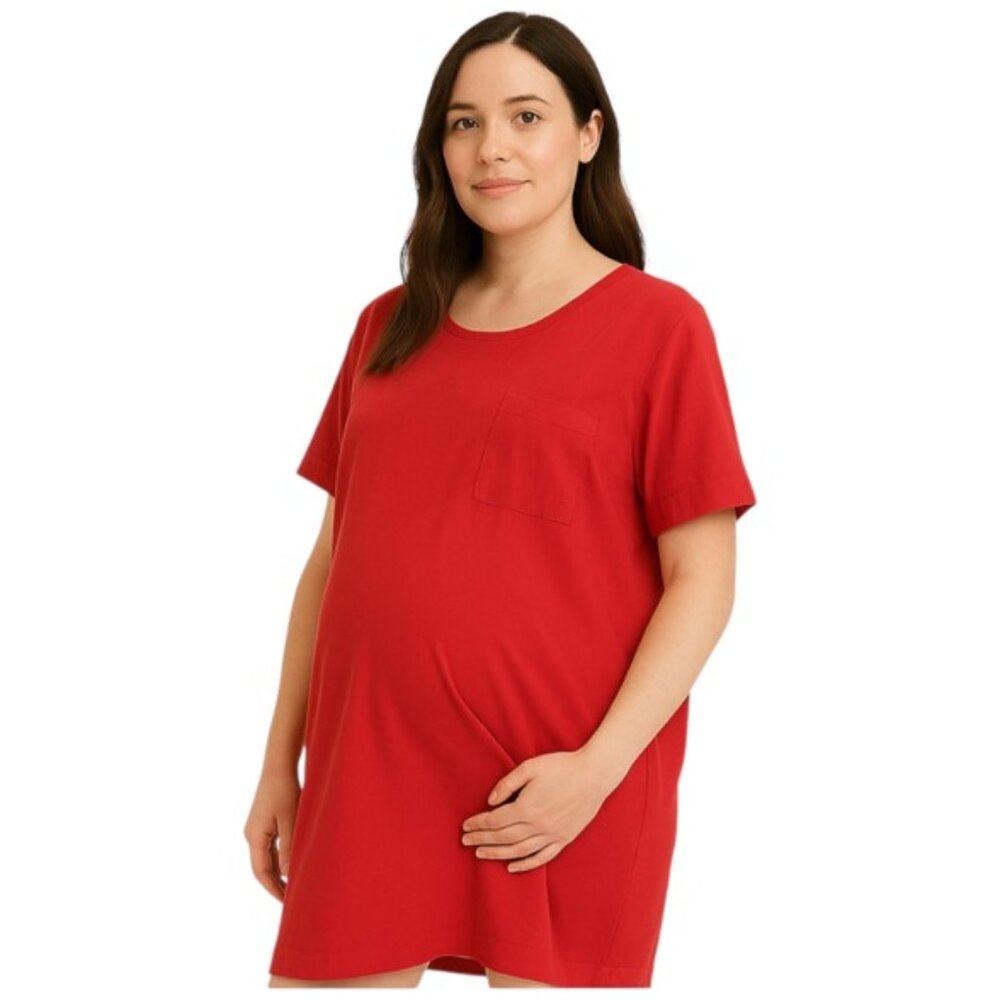Hatch Maternity Small Medium Short Dolman Sleeve Button Back Mini Dress